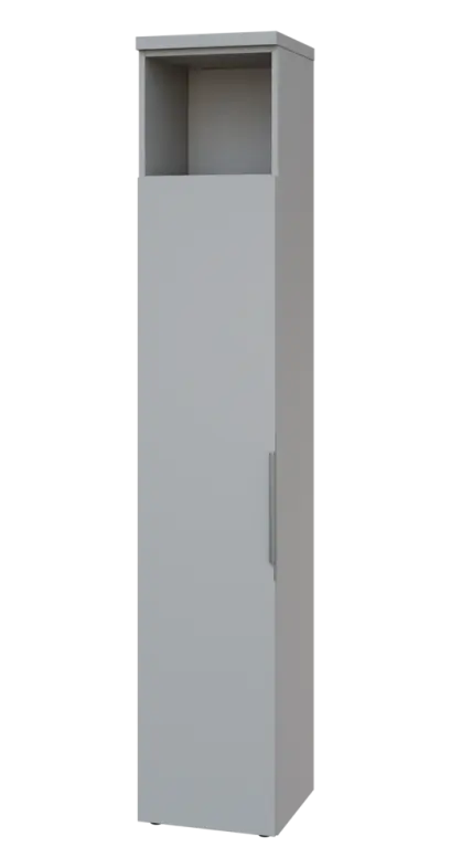 SIN 6 - 4DN kancelářská skříň, 1-dveřová/nika, levá, 2170x400x400, šedá